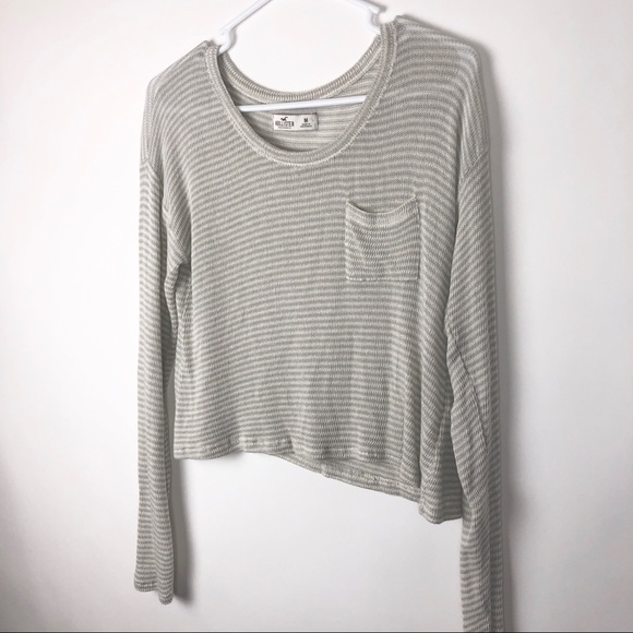 Hollister Striped Long Sleeve Knit Crop Top - Picture 5 of 13
